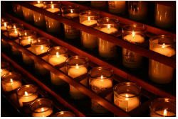 Candles lit for vespers.